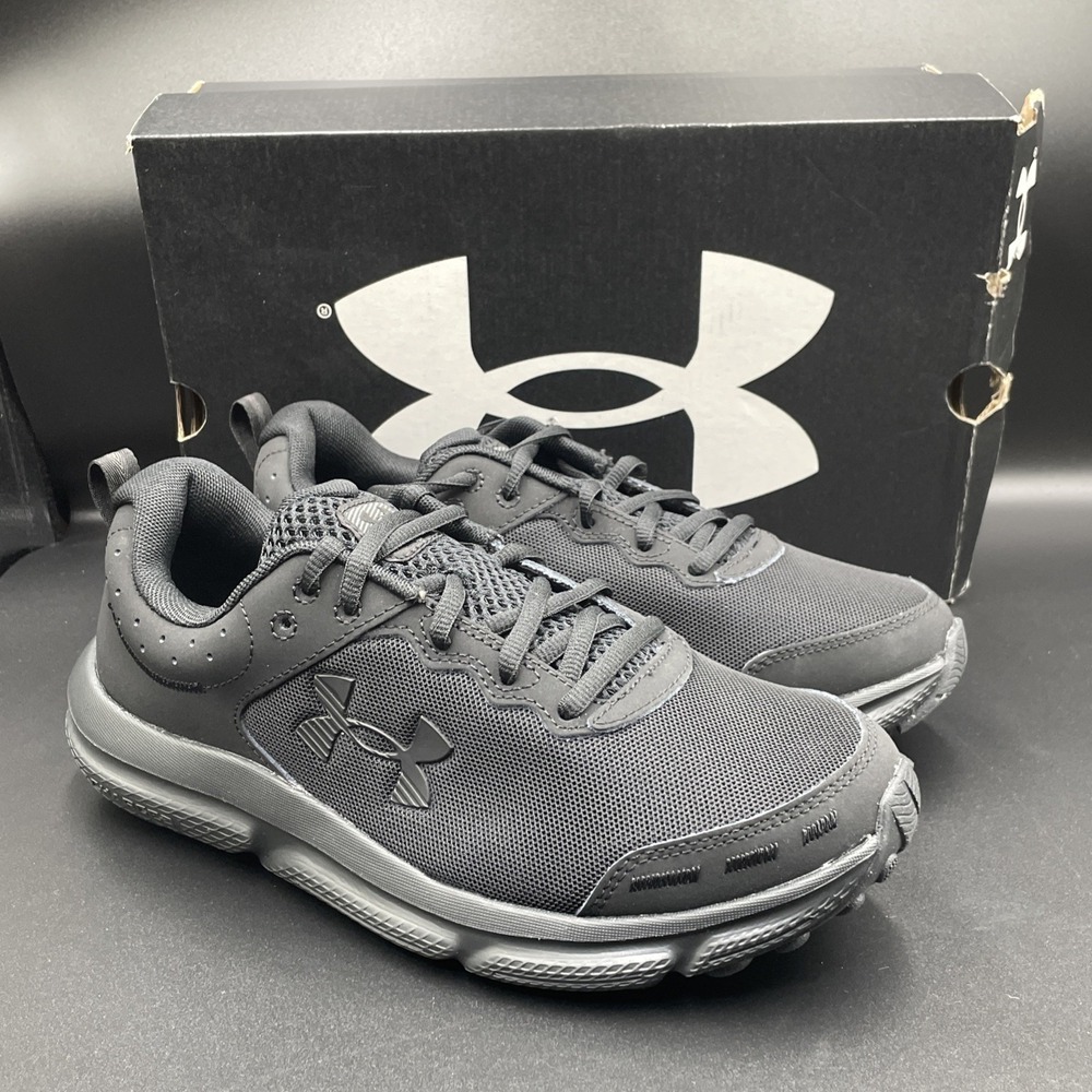 Under Armour Black Mens Sz 8 Charged+ Assert 10 Wide 4E Sneaker Running Shoes - Picture 1 of 7